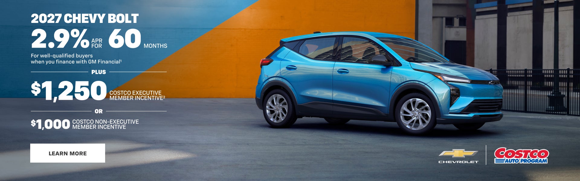 2027 Chevy Bolt. 2.9% APR for 60 months for well-qualified buyers when you finance with GM Financ...